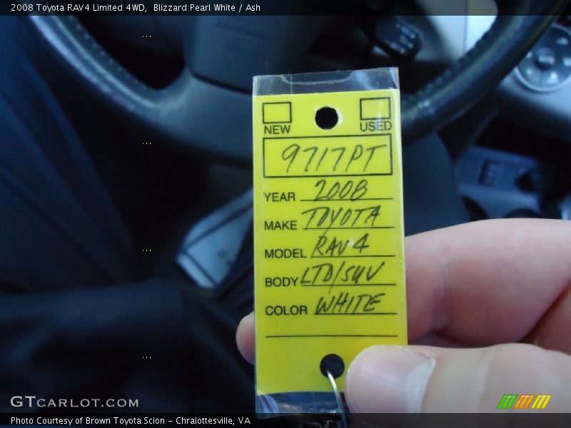 Blizzard Pearl White / Ash 2008 Toyota RAV4 Limited 4WD