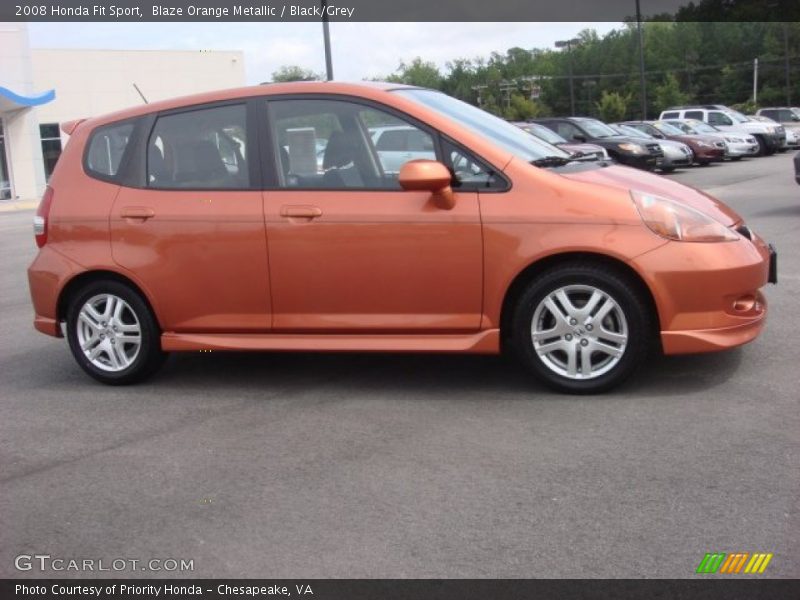 Blaze Orange Metallic / Black/Grey 2008 Honda Fit Sport