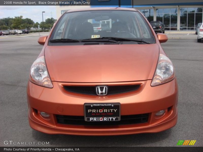 Blaze Orange Metallic / Black/Grey 2008 Honda Fit Sport