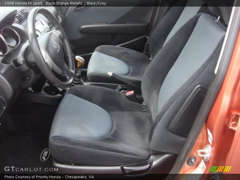 Blaze Orange Metallic / Black/Grey 2008 Honda Fit Sport