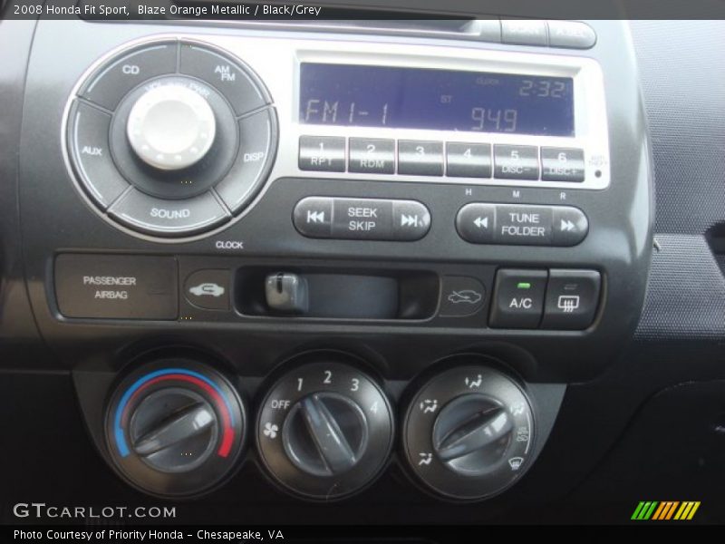 Blaze Orange Metallic / Black/Grey 2008 Honda Fit Sport