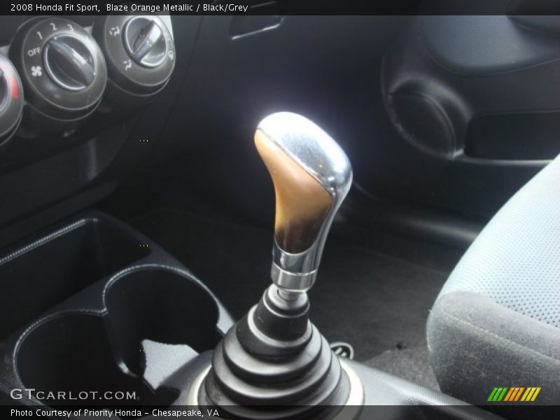 Blaze Orange Metallic / Black/Grey 2008 Honda Fit Sport