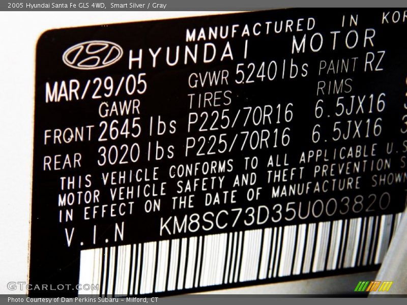Smart Silver / Gray 2005 Hyundai Santa Fe GLS 4WD