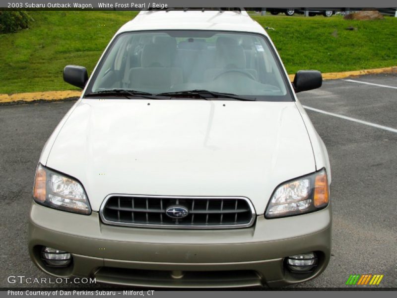 White Frost Pearl / Beige 2003 Subaru Outback Wagon