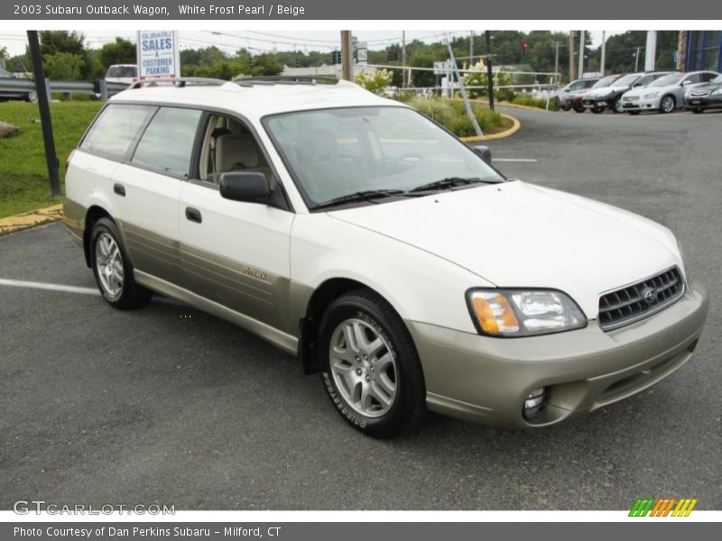 White Frost Pearl / Beige 2003 Subaru Outback Wagon