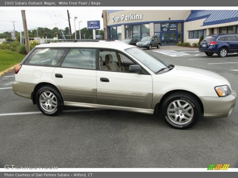 White Frost Pearl / Beige 2003 Subaru Outback Wagon