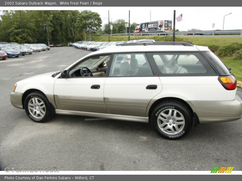 White Frost Pearl / Beige 2003 Subaru Outback Wagon