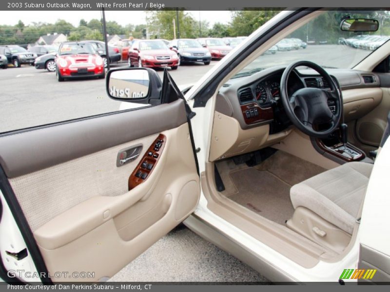 White Frost Pearl / Beige 2003 Subaru Outback Wagon
