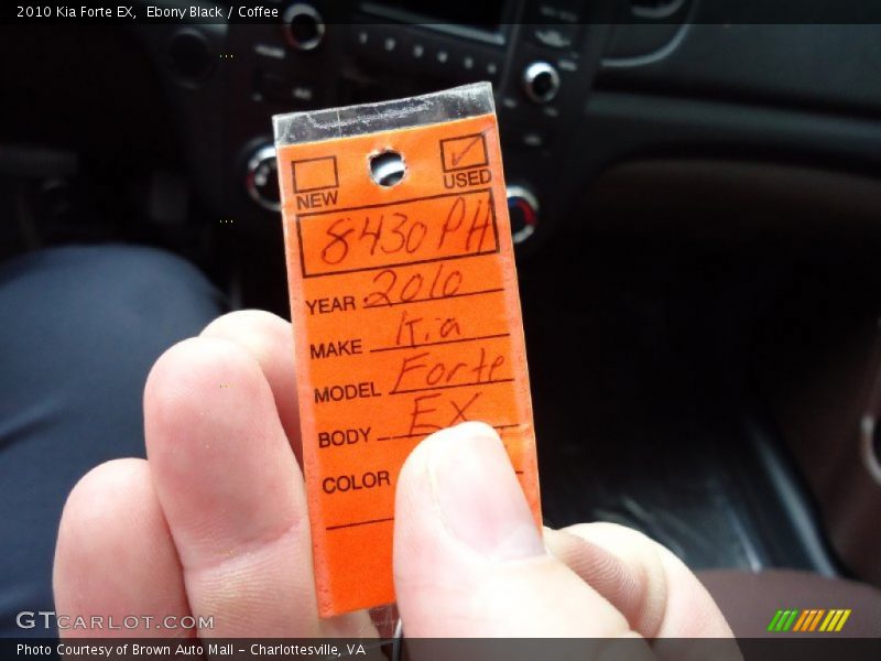 Ebony Black / Coffee 2010 Kia Forte EX