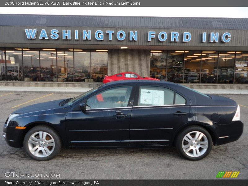 Dark Blue Ink Metallic / Medium Light Stone 2008 Ford Fusion SEL V6 AWD