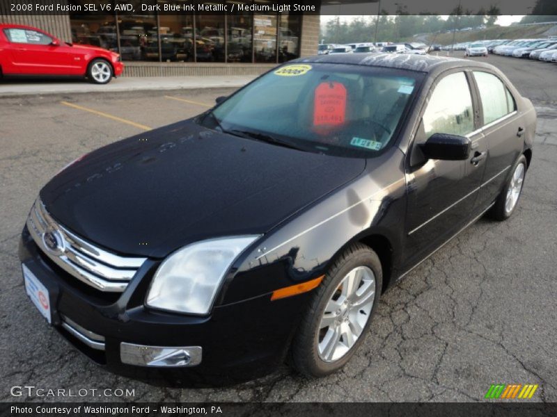 Dark Blue Ink Metallic / Medium Light Stone 2008 Ford Fusion SEL V6 AWD