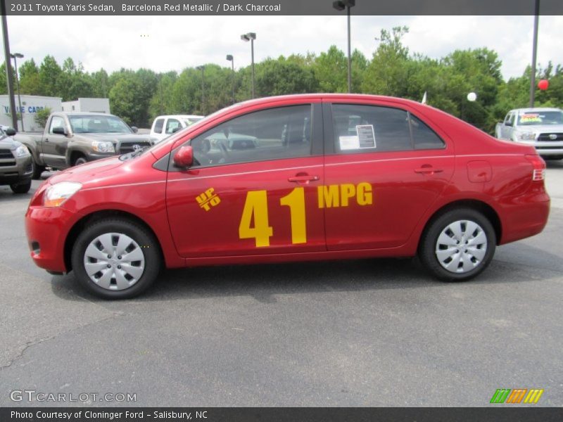 Barcelona Red Metallic / Dark Charcoal 2011 Toyota Yaris Sedan