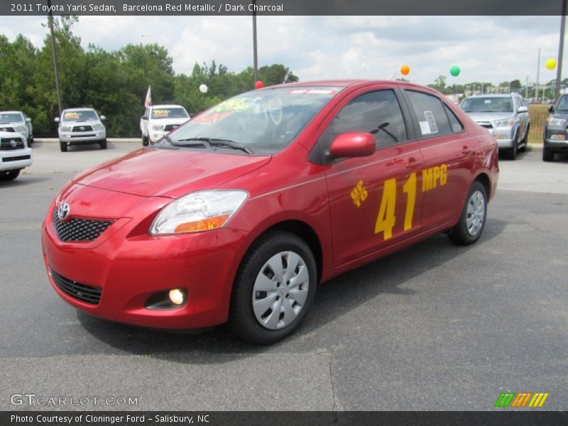 Barcelona Red Metallic / Dark Charcoal 2011 Toyota Yaris Sedan