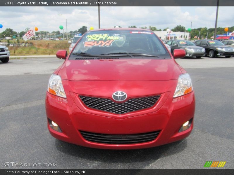 Barcelona Red Metallic / Dark Charcoal 2011 Toyota Yaris Sedan