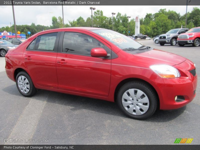 Barcelona Red Metallic / Dark Charcoal 2011 Toyota Yaris Sedan