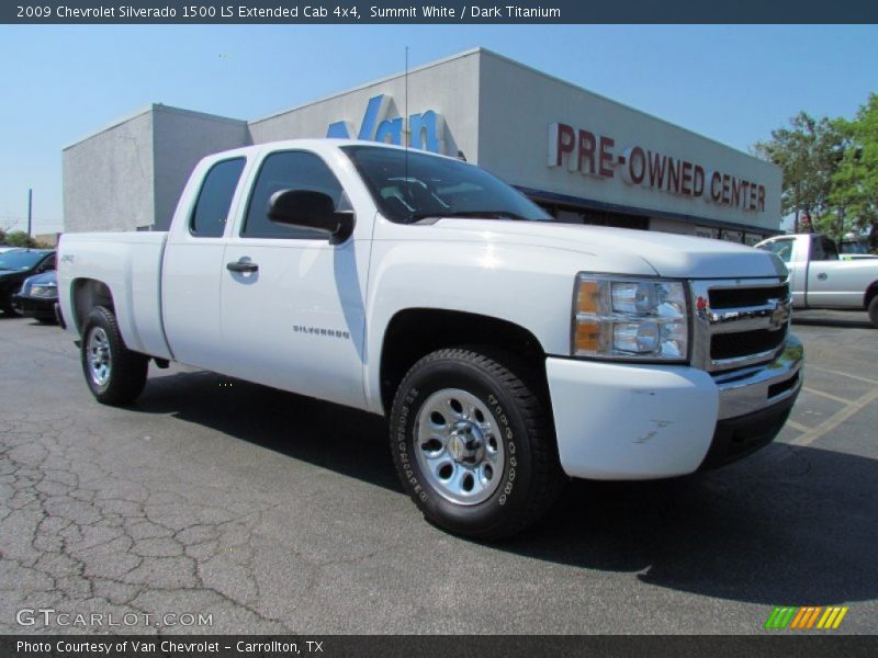 Summit White / Dark Titanium 2009 Chevrolet Silverado 1500 LS Extended Cab 4x4