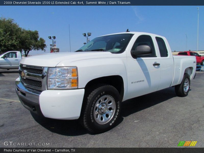Summit White / Dark Titanium 2009 Chevrolet Silverado 1500 LS Extended Cab 4x4