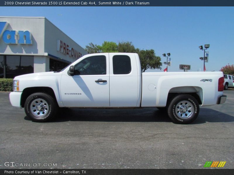 Summit White / Dark Titanium 2009 Chevrolet Silverado 1500 LS Extended Cab 4x4