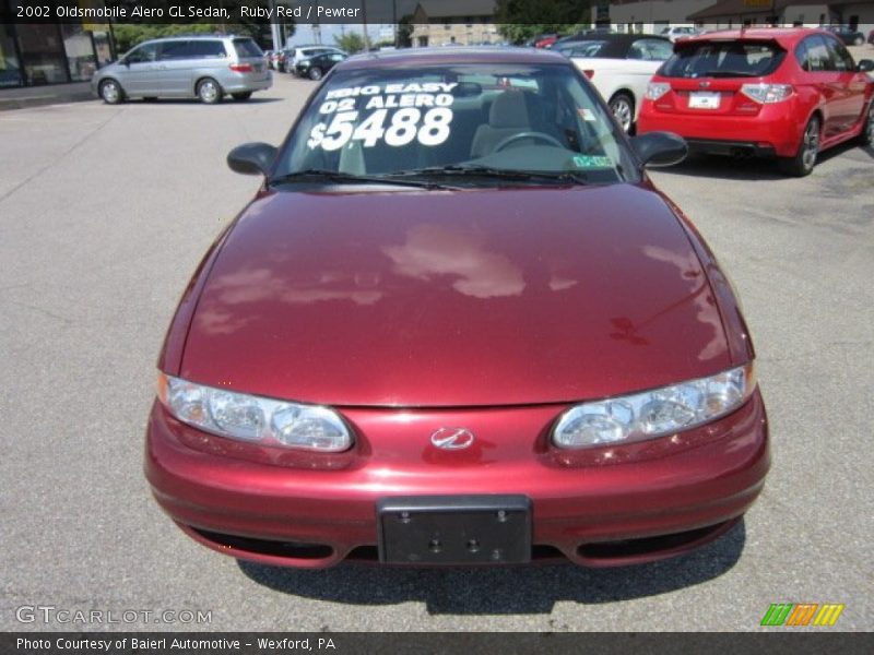 Ruby Red / Pewter 2002 Oldsmobile Alero GL Sedan
