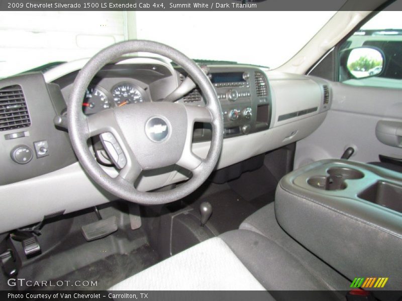 Summit White / Dark Titanium 2009 Chevrolet Silverado 1500 LS Extended Cab 4x4