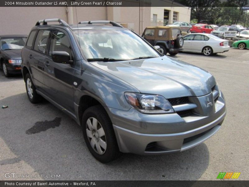 Lofty Green Pearl / Charcoal 2004 Mitsubishi Outlander LS AWD