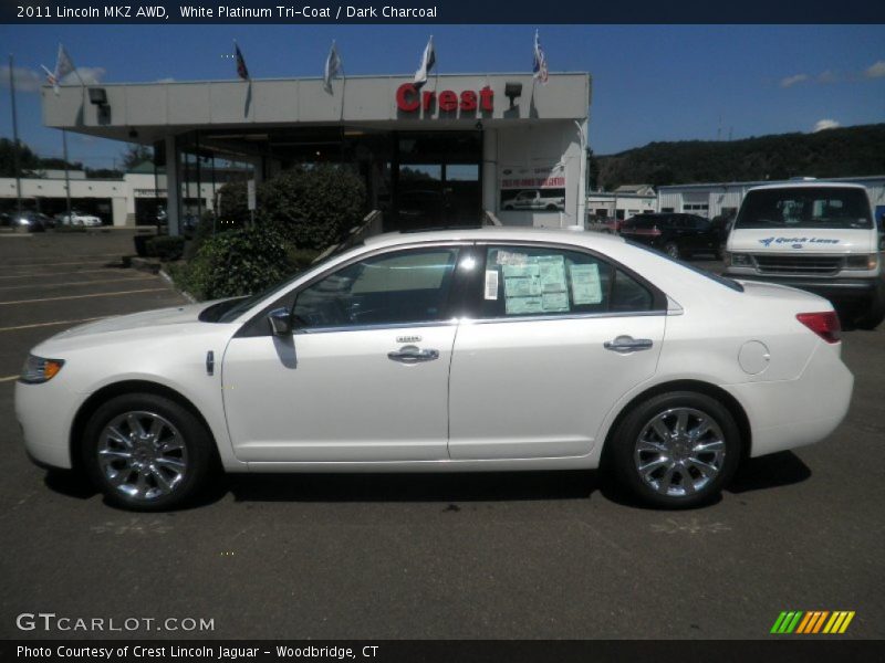 White Platinum Tri-Coat / Dark Charcoal 2011 Lincoln MKZ AWD