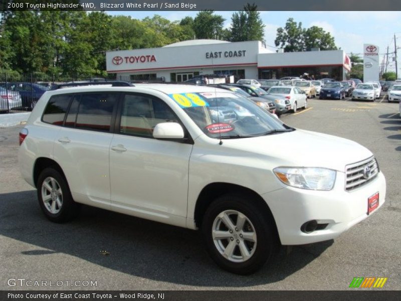 Blizzard White Pearl / Sand Beige 2008 Toyota Highlander 4WD