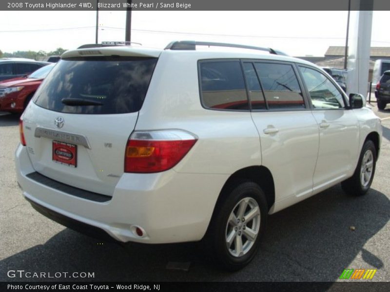 Blizzard White Pearl / Sand Beige 2008 Toyota Highlander 4WD