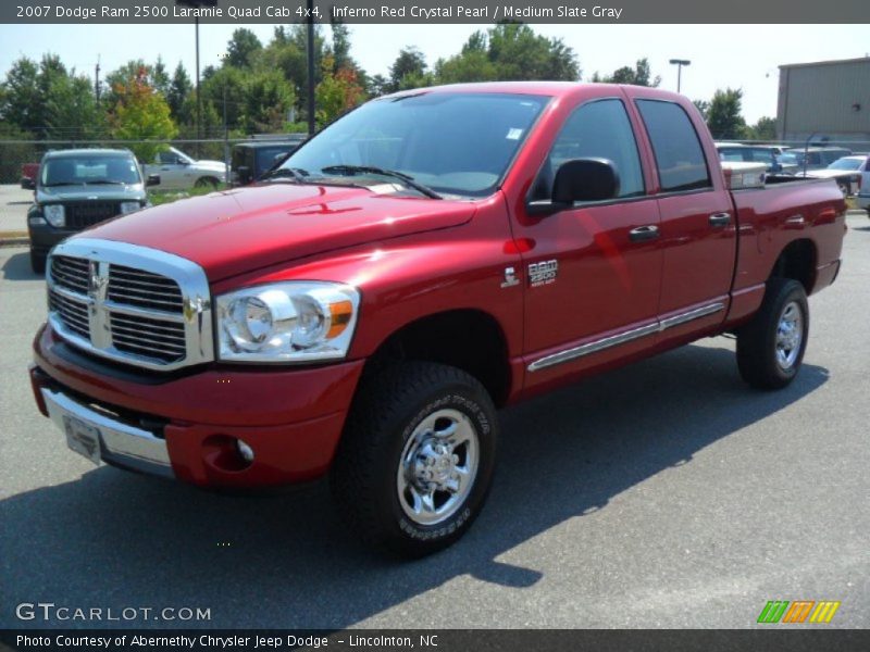 Inferno Red Crystal Pearl / Medium Slate Gray 2007 Dodge Ram 2500 Laramie Quad Cab 4x4