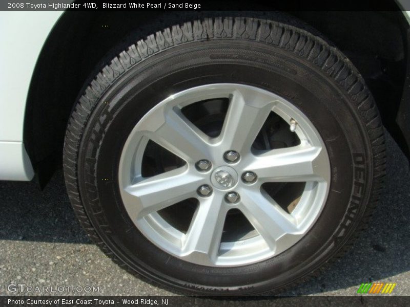 Blizzard White Pearl / Sand Beige 2008 Toyota Highlander 4WD