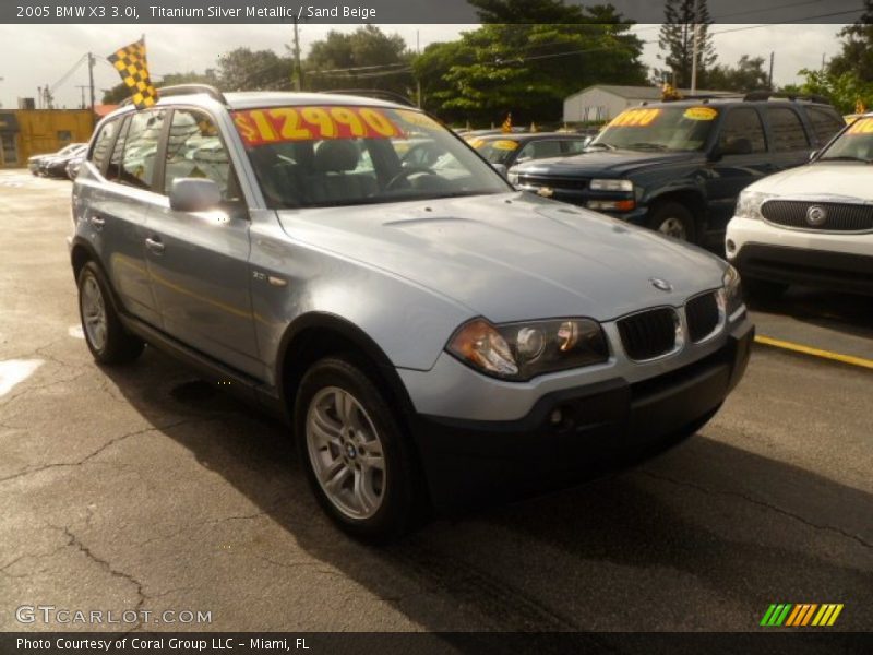 Titanium Silver Metallic / Sand Beige 2005 BMW X3 3.0i