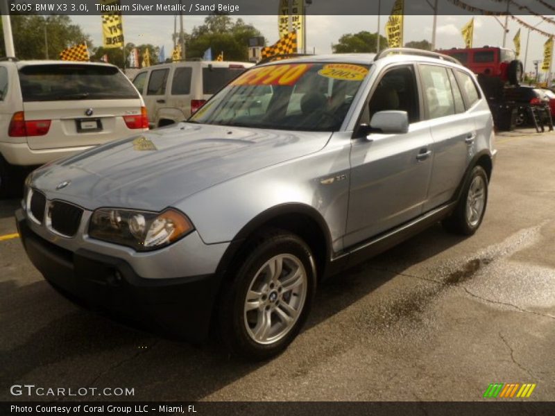 Titanium Silver Metallic / Sand Beige 2005 BMW X3 3.0i