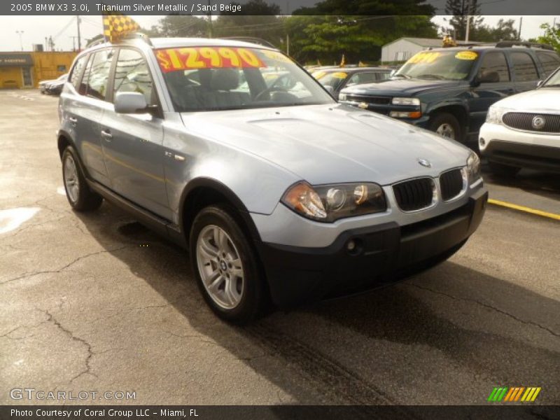 Titanium Silver Metallic / Sand Beige 2005 BMW X3 3.0i