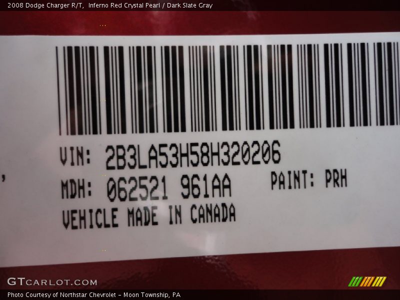 Inferno Red Crystal Pearl / Dark Slate Gray 2008 Dodge Charger R/T