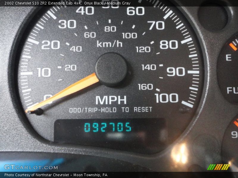 Onyx Black / Medium Gray 2002 Chevrolet S10 ZR2 Extended Cab 4x4