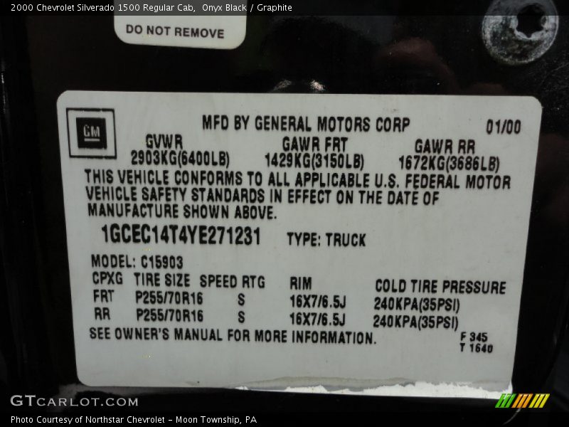 Onyx Black / Graphite 2000 Chevrolet Silverado 1500 Regular Cab