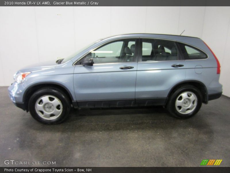 Glacier Blue Metallic / Gray 2010 Honda CR-V LX AWD