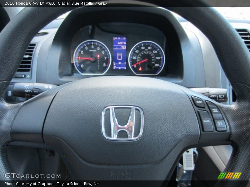 Glacier Blue Metallic / Gray 2010 Honda CR-V LX AWD