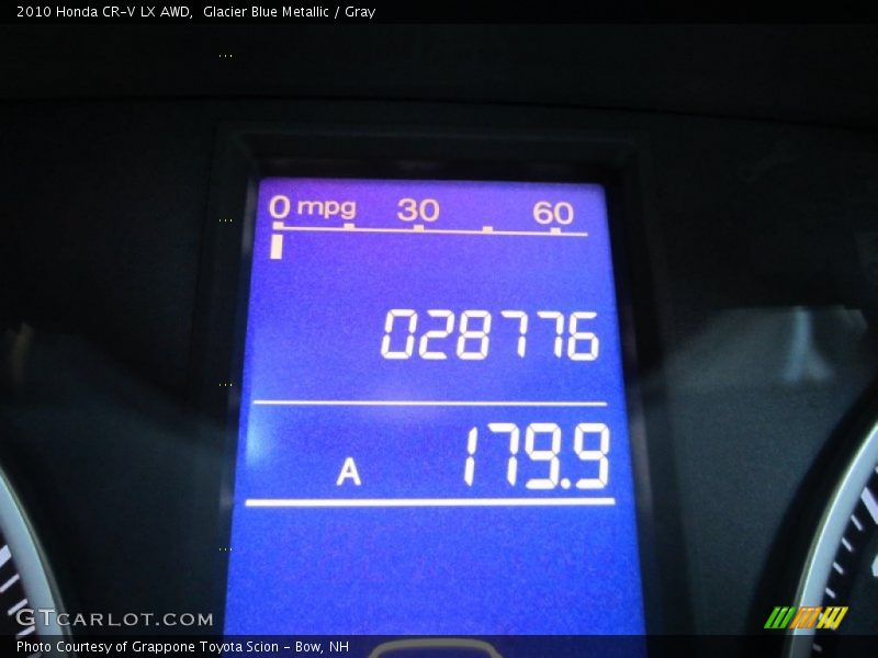 Glacier Blue Metallic / Gray 2010 Honda CR-V LX AWD