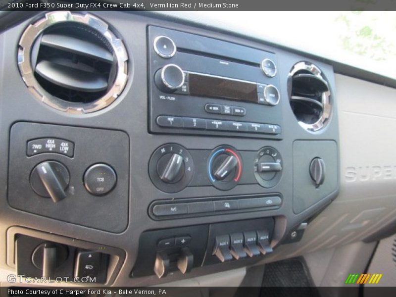 Vermillion Red / Medium Stone 2010 Ford F350 Super Duty FX4 Crew Cab 4x4