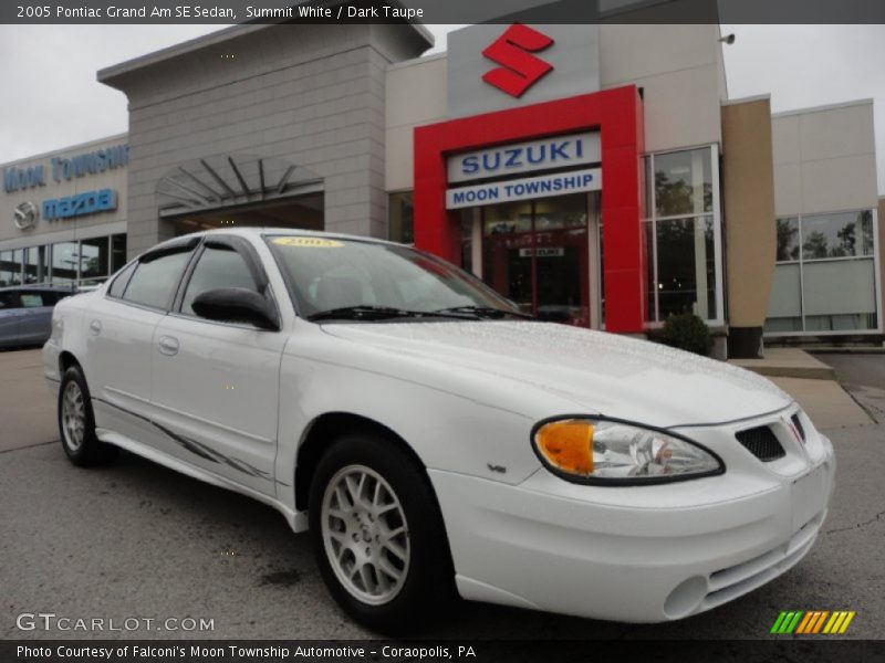 Summit White / Dark Taupe 2005 Pontiac Grand Am SE Sedan