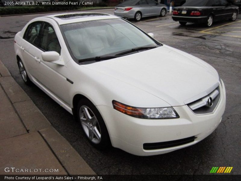 White Diamond Pearl / Camel 2005 Acura TL 3.2