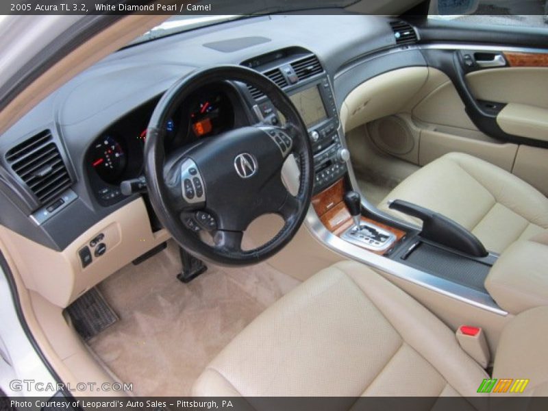 White Diamond Pearl / Camel 2005 Acura TL 3.2