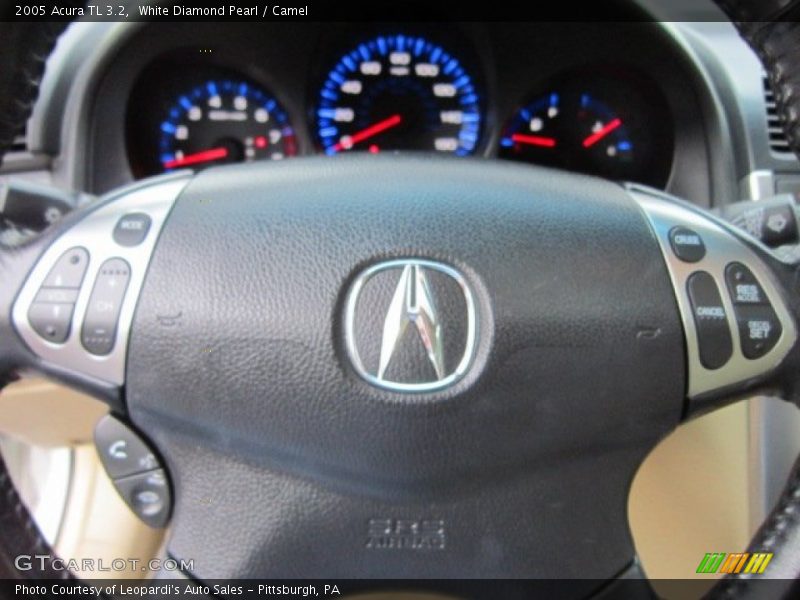 White Diamond Pearl / Camel 2005 Acura TL 3.2