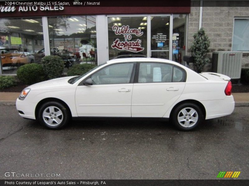 White / Neutral 2004 Chevrolet Malibu LS V6 Sedan