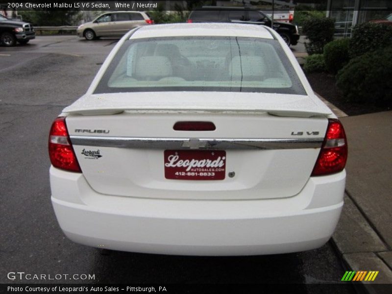 White / Neutral 2004 Chevrolet Malibu LS V6 Sedan