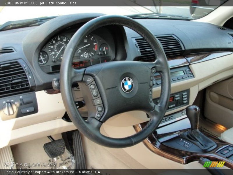 Jet Black / Sand Beige 2005 BMW X5 3.0i