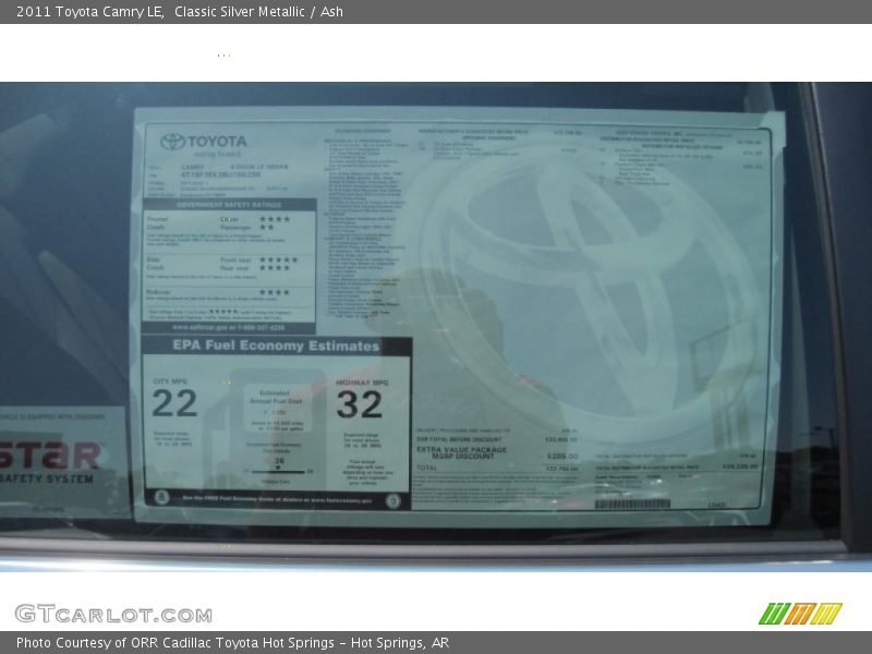Classic Silver Metallic / Ash 2011 Toyota Camry LE