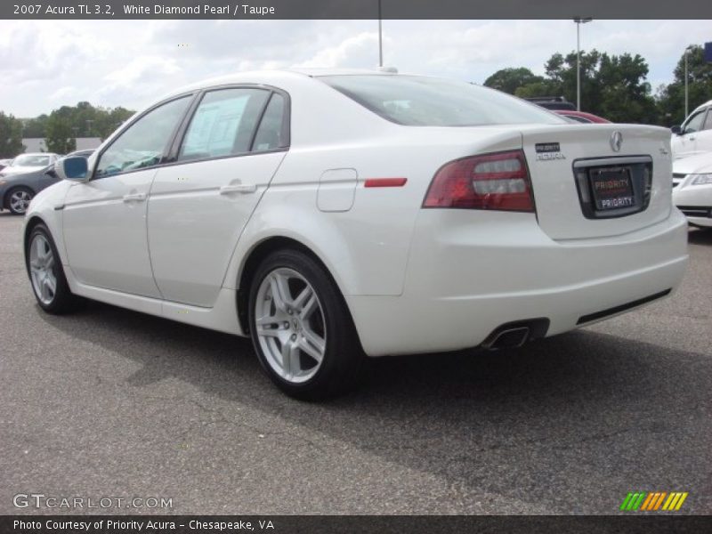 White Diamond Pearl / Taupe 2007 Acura TL 3.2