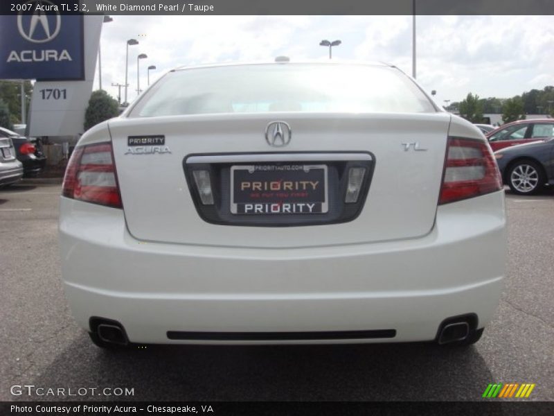 White Diamond Pearl / Taupe 2007 Acura TL 3.2